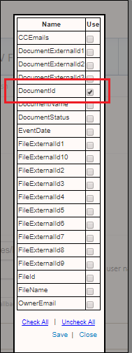 web service push selection